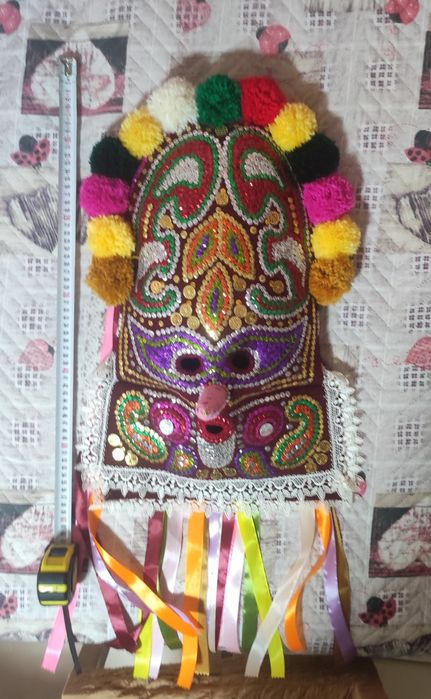 Кукерска маска, гугла, уникат, арт, ръчна бродерия