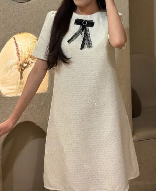 Твид платье белого цвета