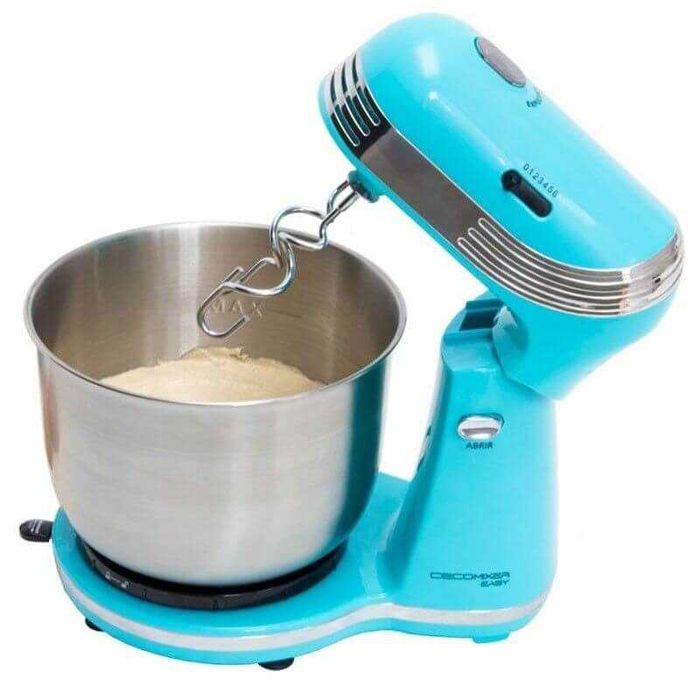 Mixer cu bol, Cecotec Cecomixer Easy 4041, 250 W, Albastru/Inox