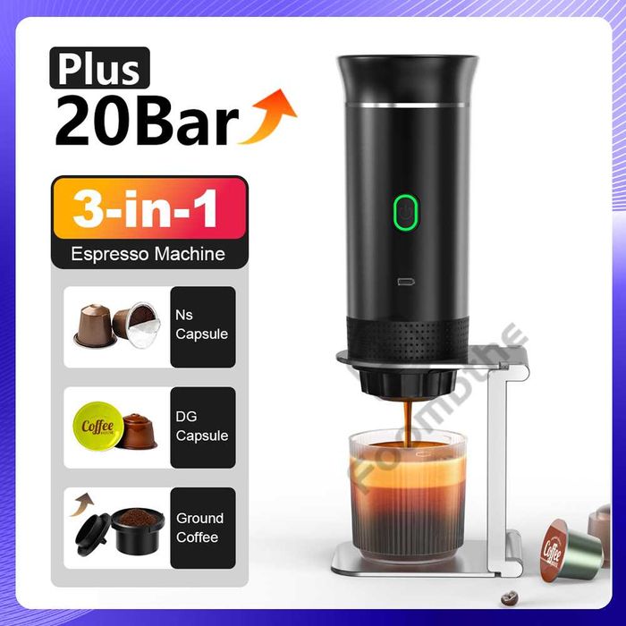 Преносима Еспресо Кафемашина 3в1 Dolce Gusto Nespresso Капсули 20 Бара