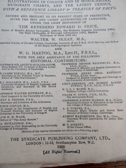 vind dictionar englez cu ilustratii in limba engleza din 1920