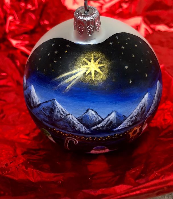 Glob de sticlă pictat manual- Cei trei crai de la Răsărit