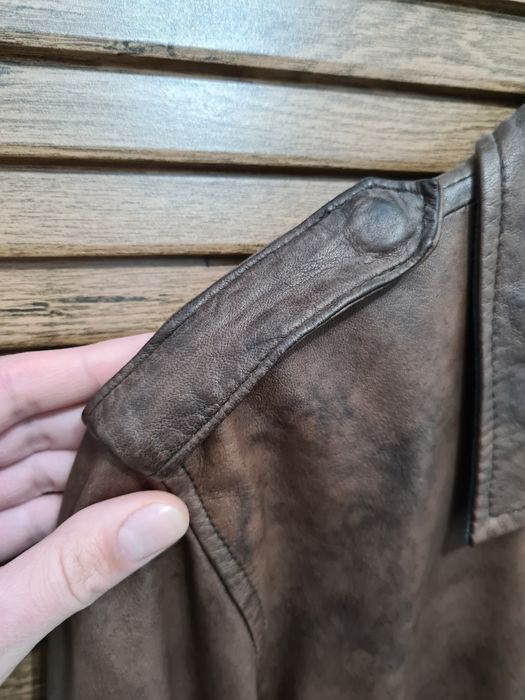 Geaca Piele Barbati Jack & Jones Vintage Leather Biker Jacket Slim Fit Medias • OLX.ro