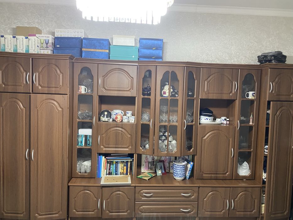 Стенка для посуды и одежды
