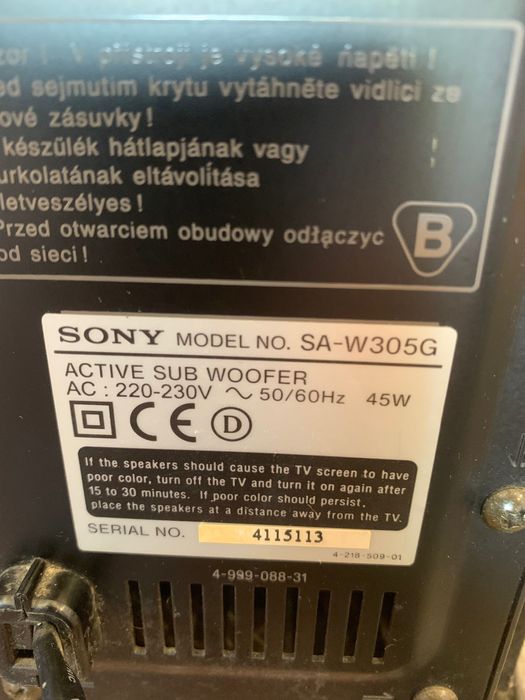 Subwoofer SONY SA W 305 G