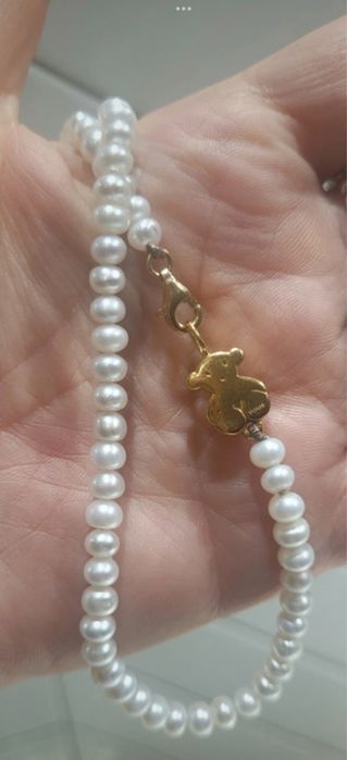 Colier aur 18 k si perle naturale Tous