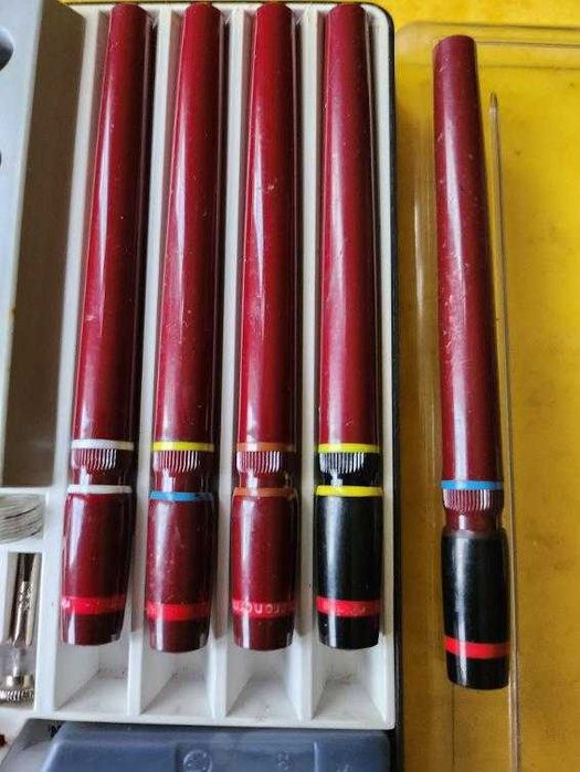 рапидографи немски Rotring mod.Micronorm 0,25/0,35/0,50/0,60(+1,4)мм,работещи+туш и по-малък комплект
