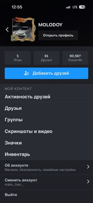 Стим аккаунт……..