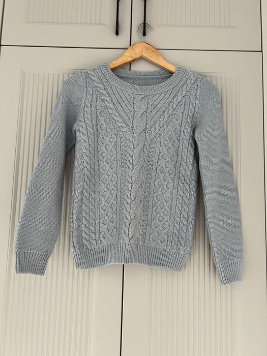 Pulover albastru-gri deachis