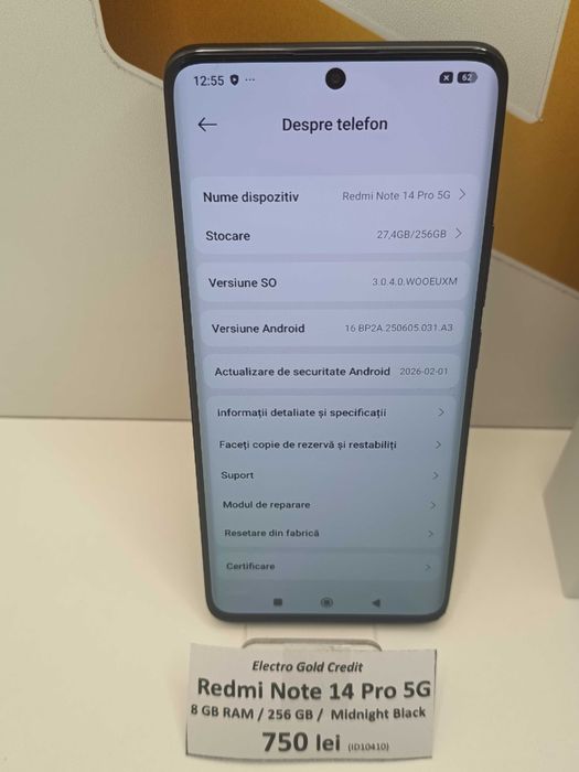 Xiaomi Redmi Note 14 Pro 5G 8GB RAM/256GB/Midnight Black ID10410