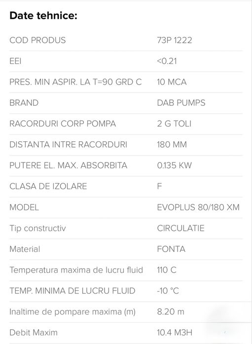 Pompa de circulatie DAB