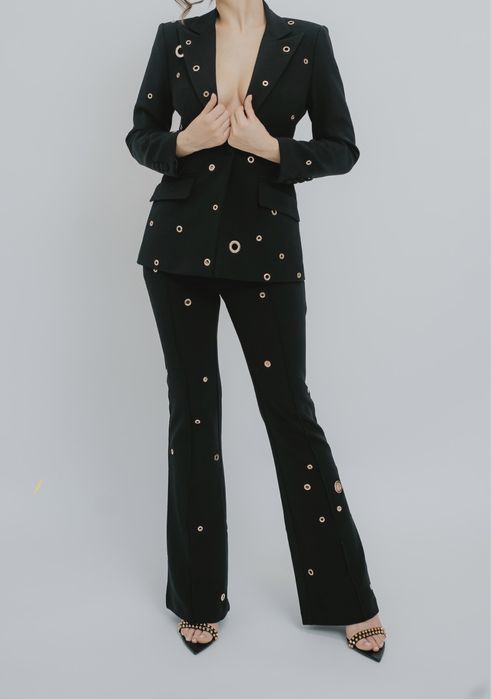 Costum elegant alb/negru