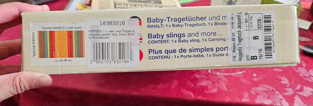 Шал за бебеносене Hoppediz Jacquard Special Ed.Sunny mind 4,60×0.70 см