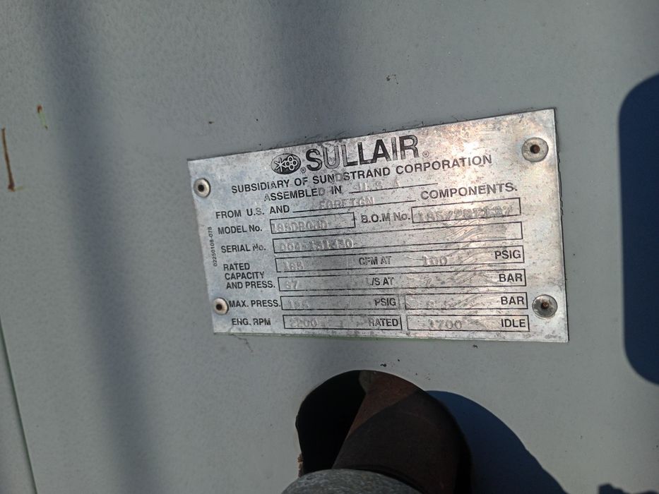 Motocompresor SULLAIR 185 motor john deere