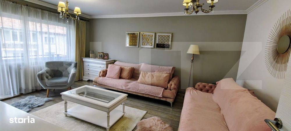 Apartament spatios cu 4 camere, complet mobilat si renovat modern, zon