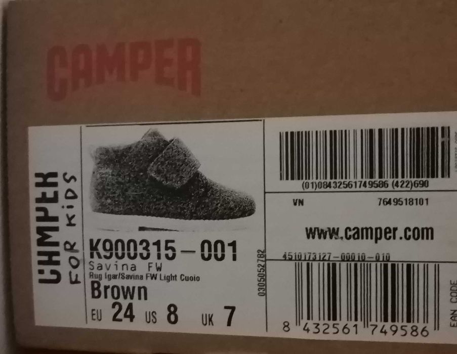 Детски обувки Camper