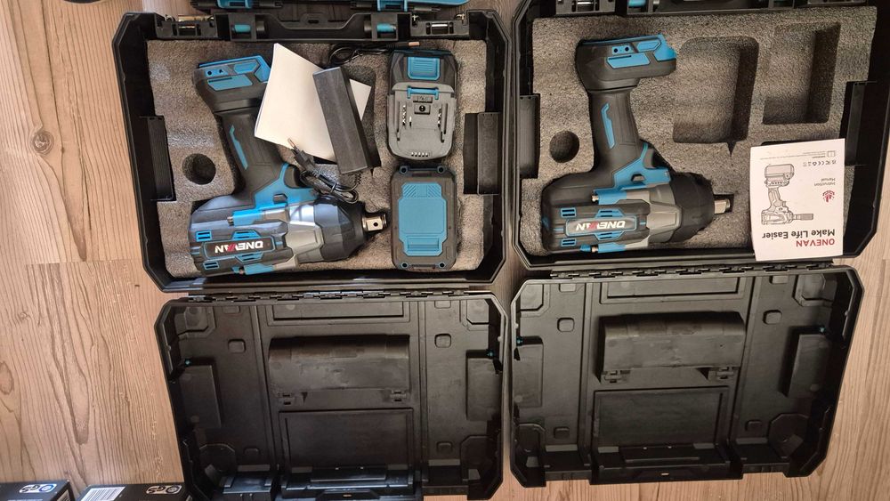 ONEVAN акум. безчетков ударен гайковерт 2800 Nm, Гаранция, 2 БАТЕРИИ