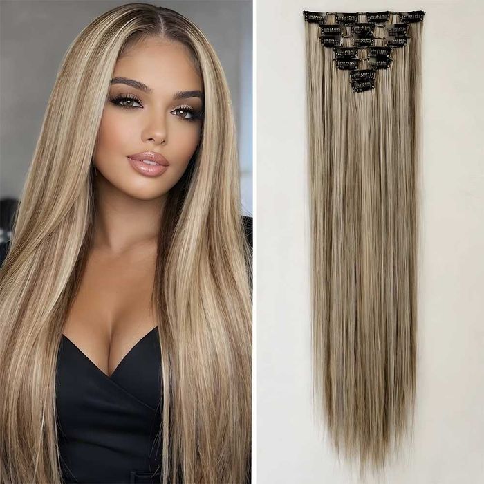 Къдрав екстеншън с клипс / треса / треса с клипси / Удължение за Коса