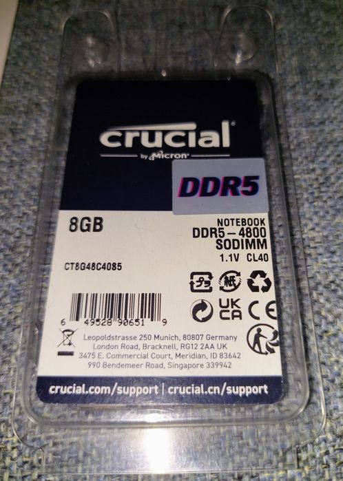 Memorie laptop Transcend 8GB DDR5 4800MHz JM4800ASG-8G