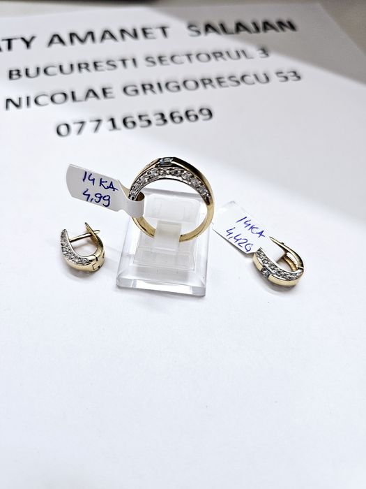 Vand set bijuterii din aur 14 k 9.41 g cod 408 409