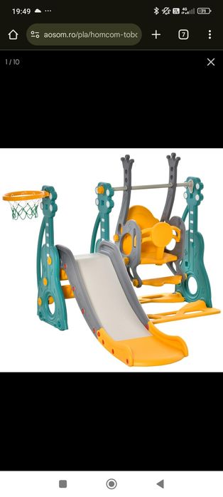 Spatiu de joaca cu leagăn și tobogan, copii 1-3ani