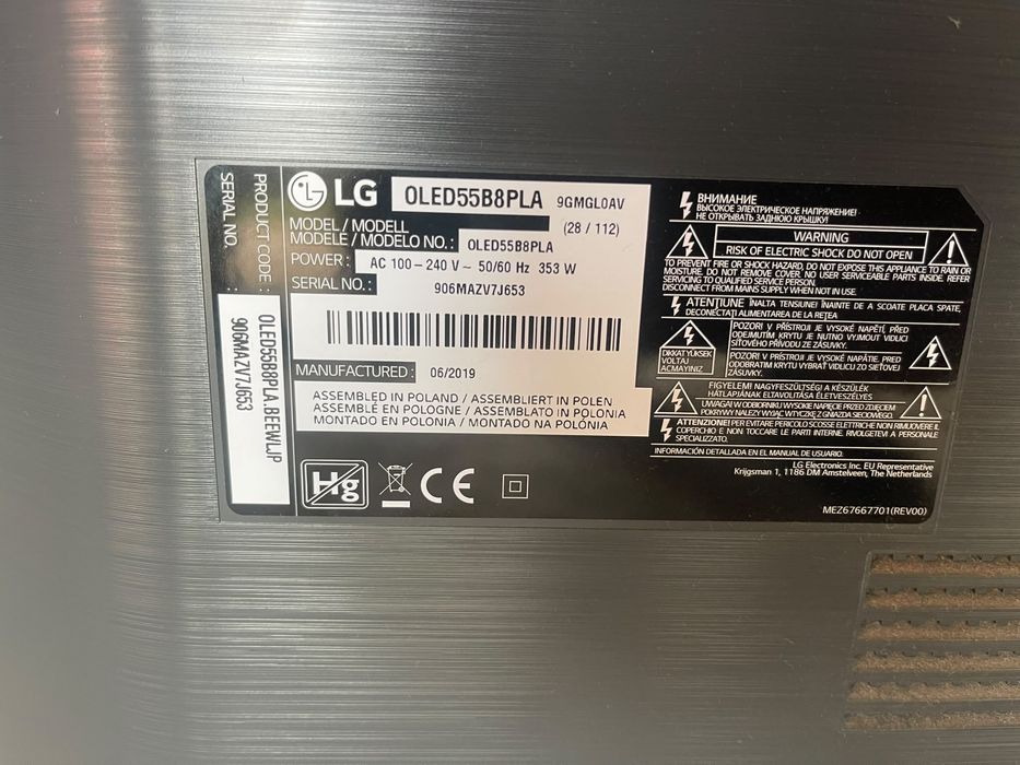 Televizor LG OLED55B8PLA pentru piese