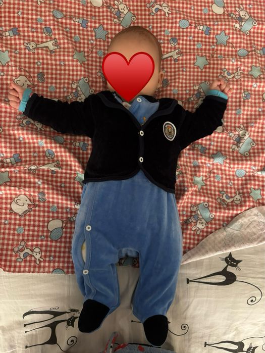 Ромпер велюр, 68 размер