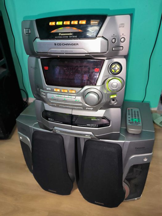 МОЩНА Panasonic аудио система – 5 CD, бас, дистанционно | ПЕРФЕКТНА