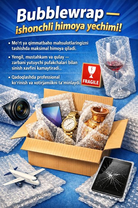 Havo pufakli plyonka . Ishlab chiqaruvchidan Пузырчатые пленка