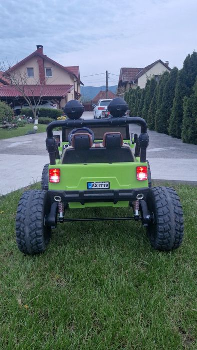 Masinuta electrica pentru copii Monster Truck SX1719, 4x45W, baterie 12V 10 Ah, iluminat LED, culoare verde