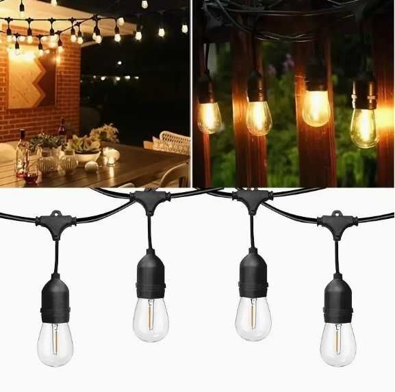Градински гирлянд с 10 бр солярни лампи 5 метра