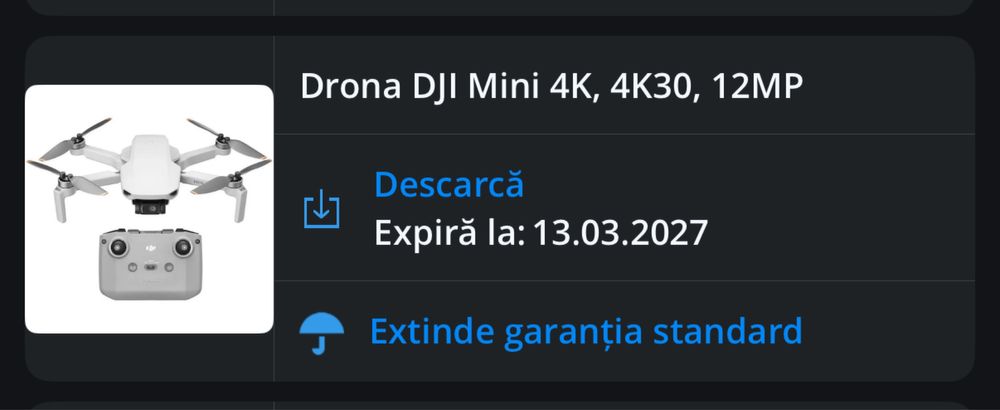 Drona DJI Mini 4K, 4K30, 12MP