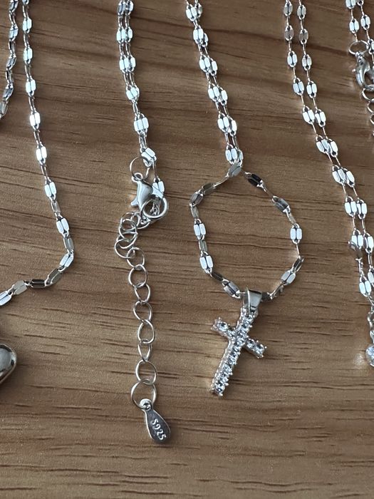 Сребърни синджири+гривна