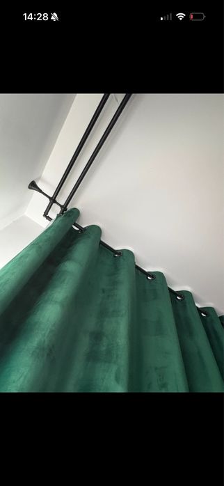 Draperie de Textura Groasa 90% Blackout Verde Calitate impecabilǎ