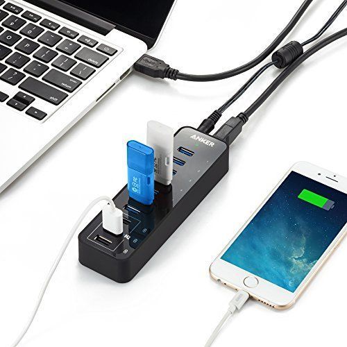 Anker 60W 3 PowerIQ Hub 7-Port USB 3.0 данни и зареждане в едно
