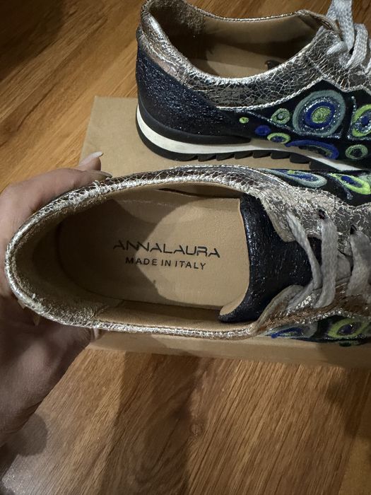 Кроссовки кожаные синие 38 размер