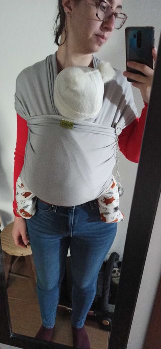 Wrap Boba, bumbac si bambus, Pearl Blue/Dots (editie limitata)