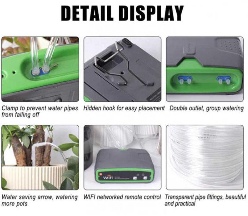 Комплект за автоматично капково напояване за 20 саксии, DIY WiFi