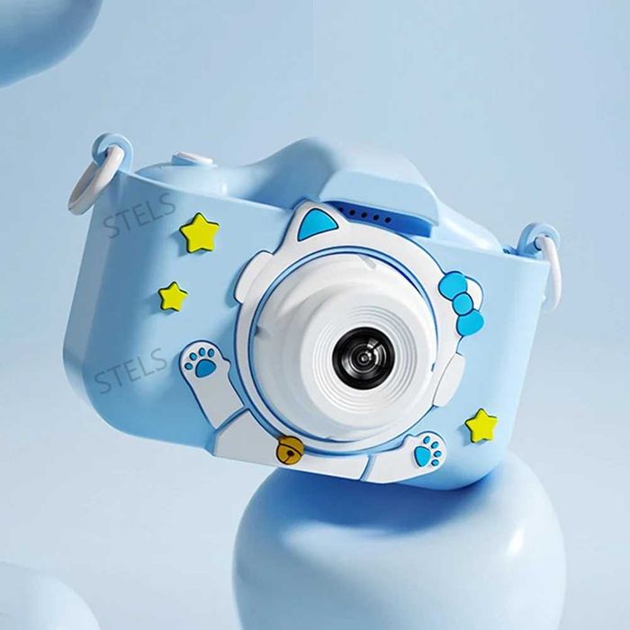 Детски фотоапарат STELS X300 + 16GB карта, Селфи, Full HD, Игри