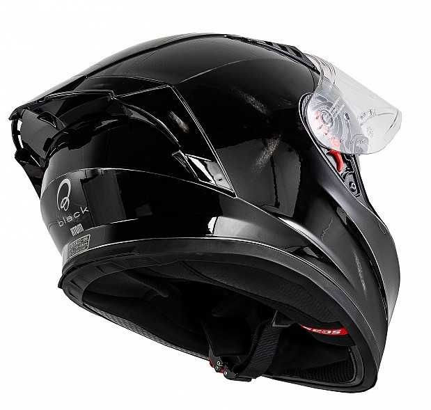 Casca moto NOUA Black Atom Negru Polisat- casca motocicleta scuter ATV