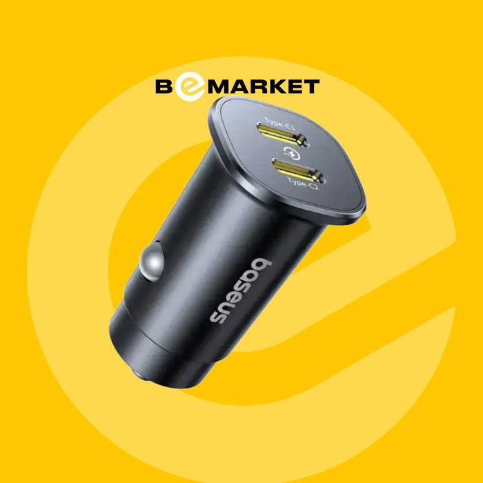 Автомобильное зарядное устройство Baseus GoTrip DP1 Type-C 2 30W Black