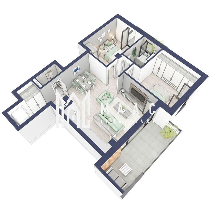 Apartament 3 camere | Balcoane 16.2 mp | Etaj 1 | Turnisor