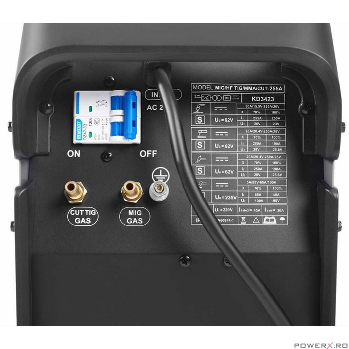 Aparat de sudura cu invertor 5 in 1, 255A, echipat cu tehnologii MIG,