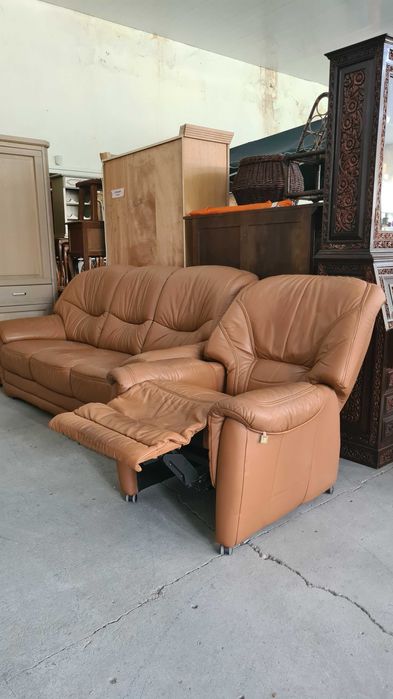 кожен диван 3+1 внос от Европа