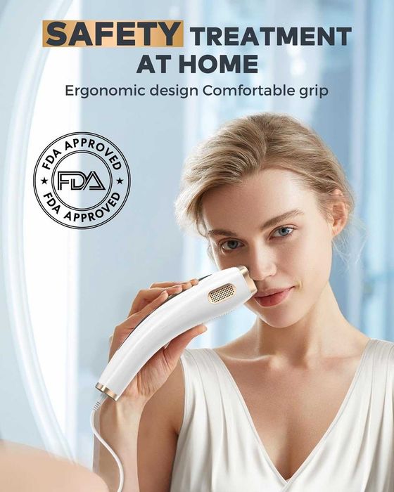 Лазерна епилация Hikyskin с охлаждане за цялото тяло, 9 нива, бял