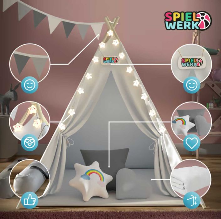 Детска Палатка за Игра Размери 160x130x130cm