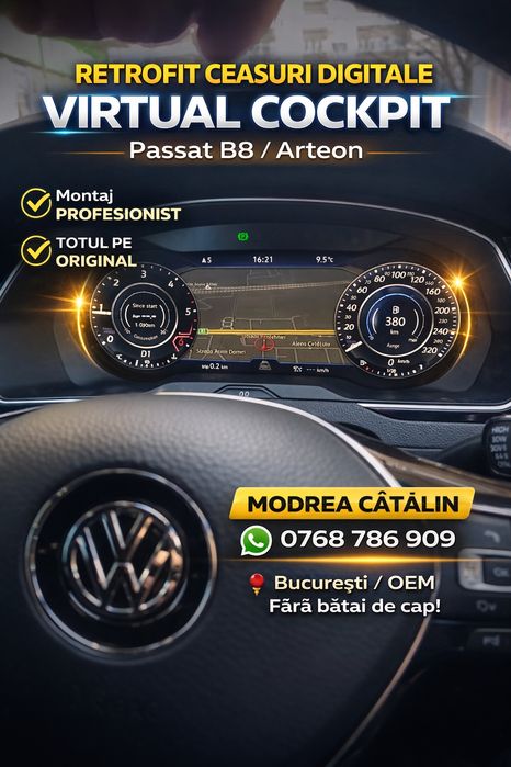 Virtual Cockpit VW Passat B8 / Arteon 2014-2019 | Ceasuri Digitale OEM