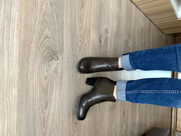 Botine Ghete dama cu toc Gri inchis Marime 37 Noi Deichmann