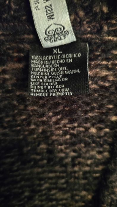 Miss Ashley - cardigan tricotat cu guler șal, maro, XL