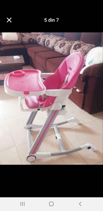 Scaun de masa copii Bo Jungle cu sistem de leganare 7 trepte , cu pozi